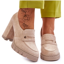 Vinceza Tocuri înalte elegante din piele intoarsa Bej Mintore