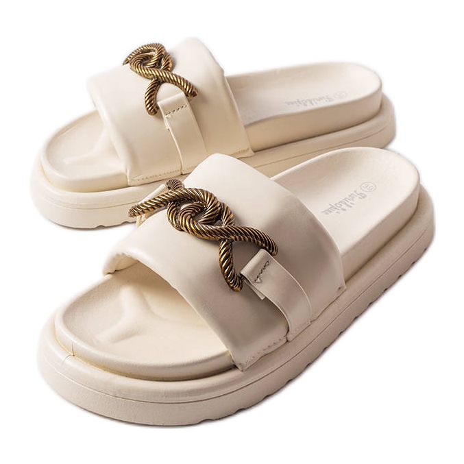 Sandale cu platformă bej de la Frédérique