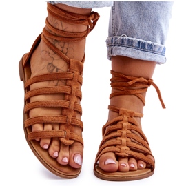 FC3 Sandale din piele intoarsa Roman pentru dama Camel Semper maro