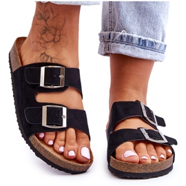 FB1 Sandale Slip-on de damă Negre Destino negru