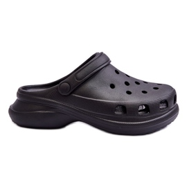 PG2 Foam Slides Crocs On A Chunky Talpa Black Katniss negru