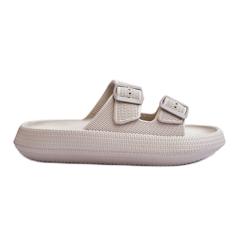 Papuci de damă din spumă cu dungi Sharmen gri deschis Papuci de damă din spumă cu dungi Sharmen gri deschis