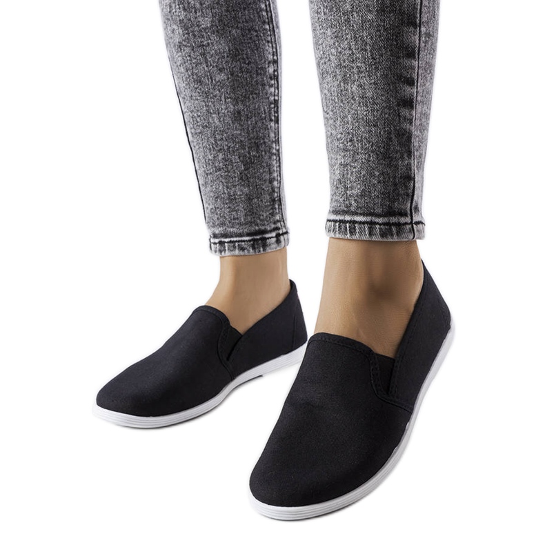 Tenisi negri din material textil de la Quincy negru