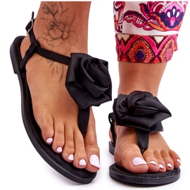 FS1 Flip Flops Damă Cu țesătură Rose Black Carisma negru