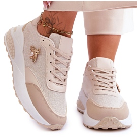 PS1 Pantofi Sport Strălucitori Cu Decor Seneca Bej PS1 Pantofi Sport Strălucitori Cu Decor Seneca Bej