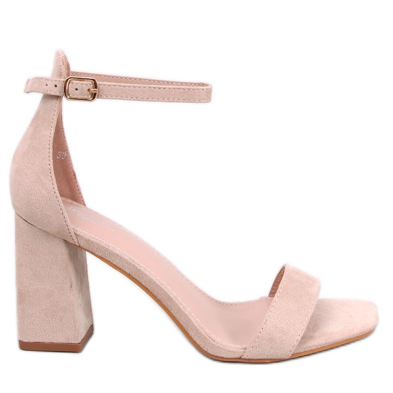 Sandale cu toc Aisha Beige bej