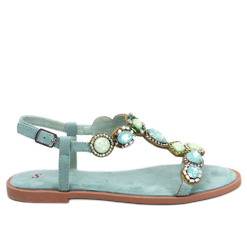 Seastar Sandale Jolene Green cu margele verde