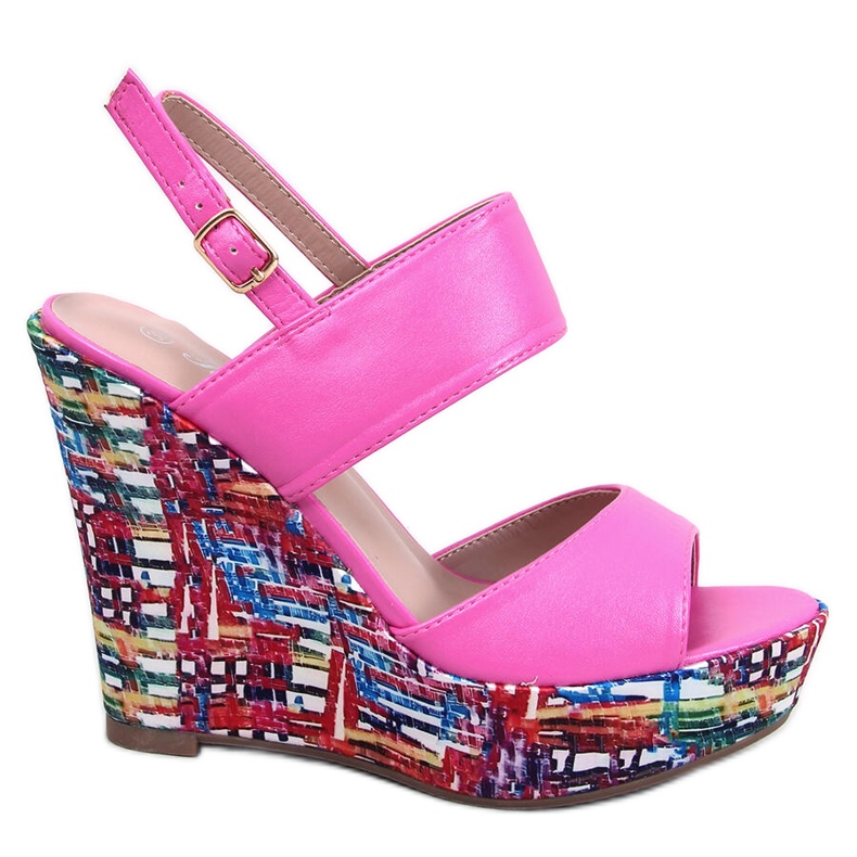 Homme Sandale cu pană de culoare roz