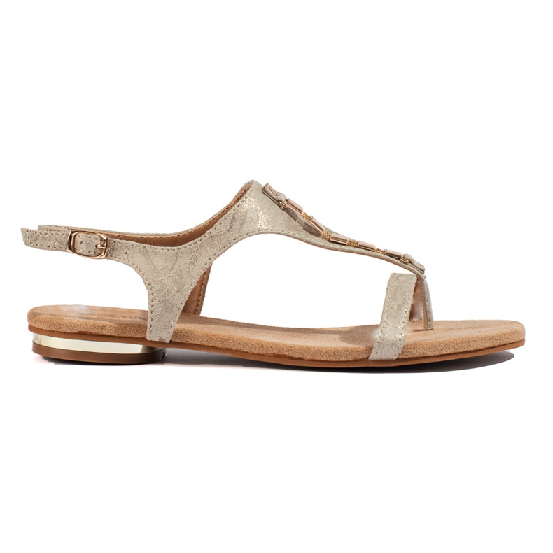 Sandale plate Gold Shelovet de aur