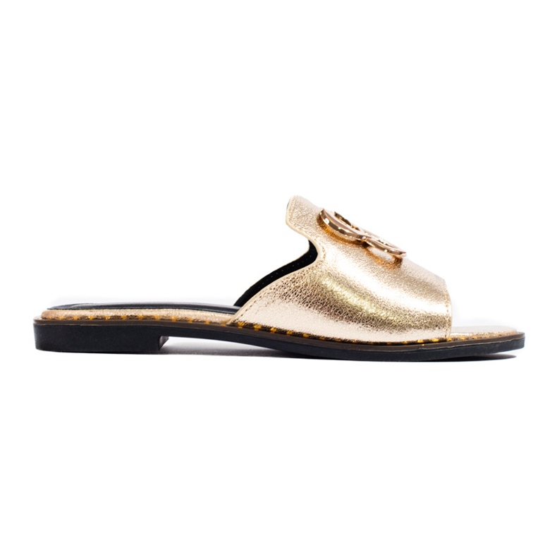 Glisori Shelovet de damă cu împodobire aurie de aur