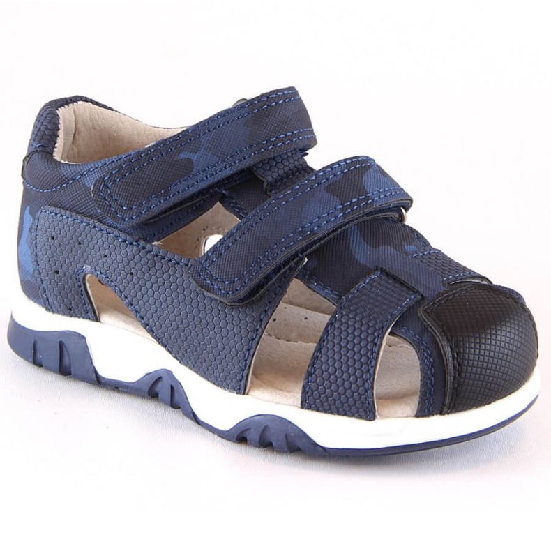 Sandale cu velcro camo News Jr 5909 bleumarin albastru