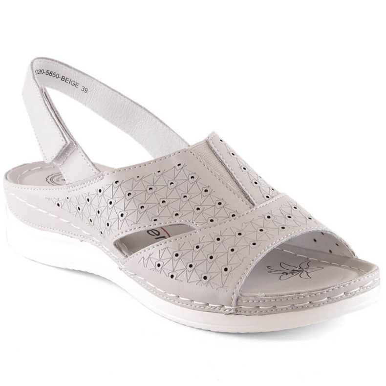 Sandale confortabile din piele cu bandă elastică eVento W 5850 bej Sandale confortabile din piele cu bandă elastică eVento W 5850 bej