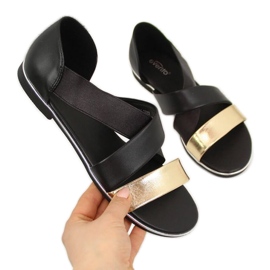 Sandale negre Jezzi W EVE293B cu slip-on negru