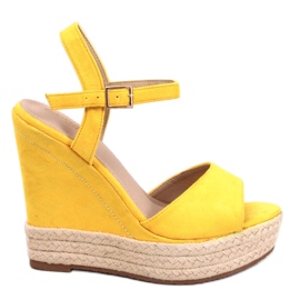 BM Sandale cu pană espadrile Winans galbene BM Sandale cu pană espadrile Winans galbene