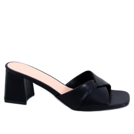 BM Poncia Sandale negre cu toc mic negru