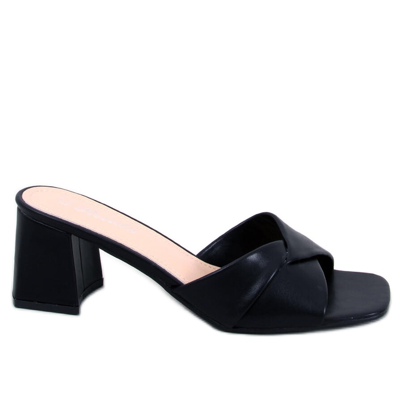 BM Poncia Sandale negre cu toc mic negru