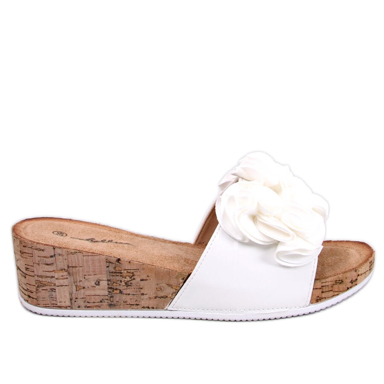 BM Sandale cu pană cu flori de la Peluso White alb