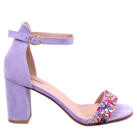 BM Sandale cu toc de piatră Valentine Purple violet BM Sandale cu toc de piatră Valentine Purple violet