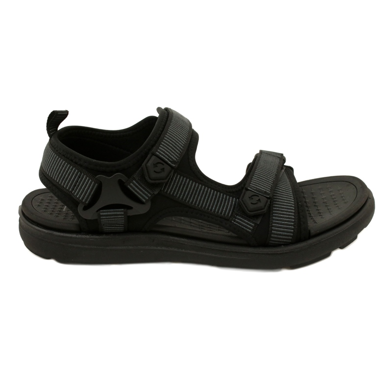 Sandale sport pentru bărbați negre cu Velcro News 23MN11-5623 negru Sandale sport pentru bărbați negre cu Velcro News 23MN11-5623 negru