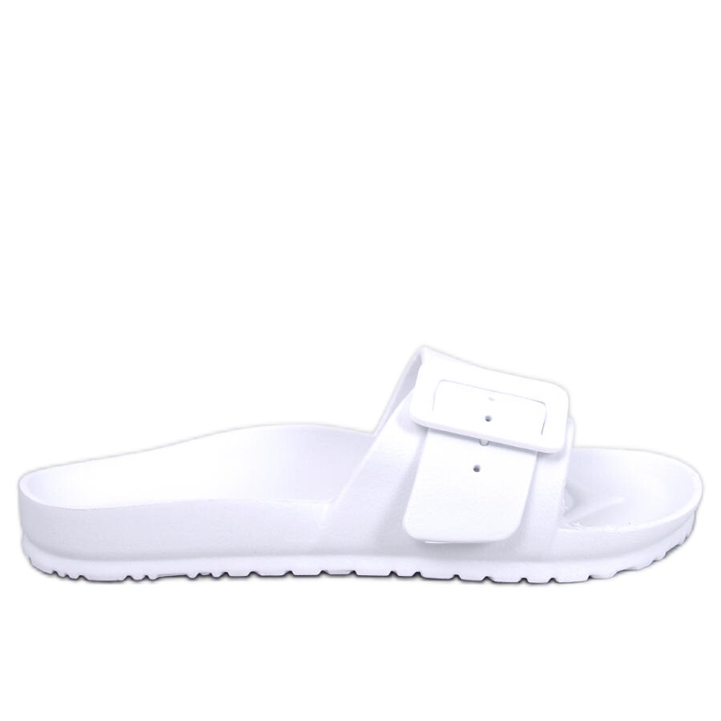 BM Glisiere de cauciuc cu cataramă Romero White alb