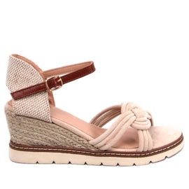 BM Sandale cu pană Tedder Beige bej BM Sandale cu pană Tedder Beige bej