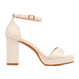 W. Potocki Sandale de damă bej pe postul Potocki W. Potocki Sandale de damă bej pe postul Potocki