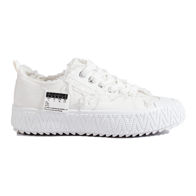 Tenisi albi cu platformă Shelovet Tenisi albi cu platformă Shelovet