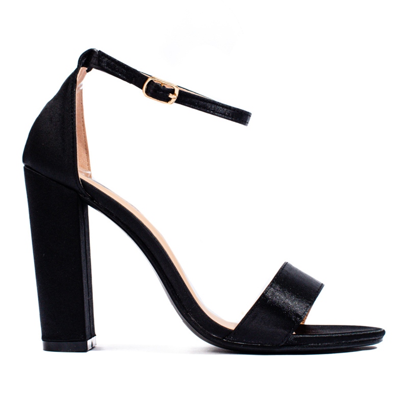 Sandale negre Shelovet cu toc înalt negru