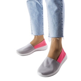 Inna Tenisi slip-on roz și gri de la Winding Inna Tenisi slip-on roz și gri de la Winding