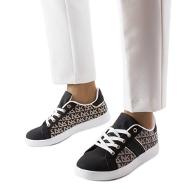 Tenisi negri decorati cu monograma Bolduc negru