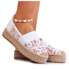 FE1 Espadrile albe Berkaley pentru femei