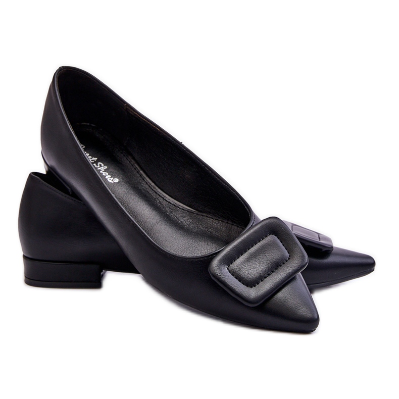 WS1 Balerini Clasici Cu Decorat Rivea Neagra negru