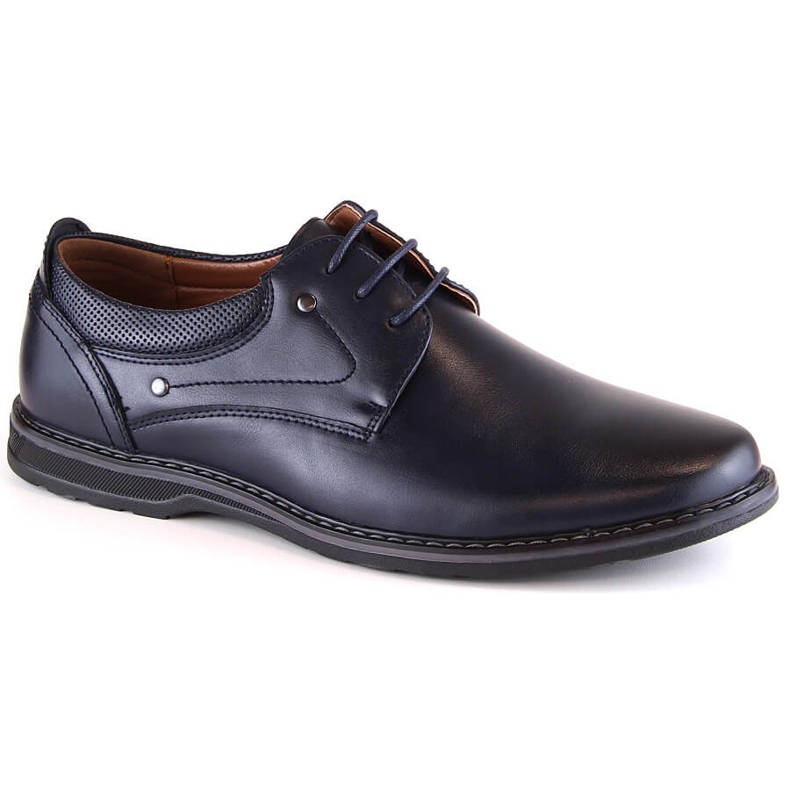 Pantofi eleganti cu siret pentru barbati bleumarin News 4092 albastru