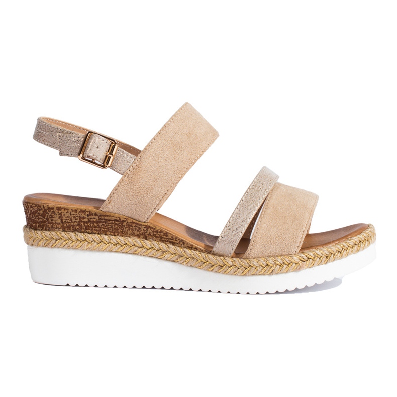 Sandale de damă bej Shelovet cu pană