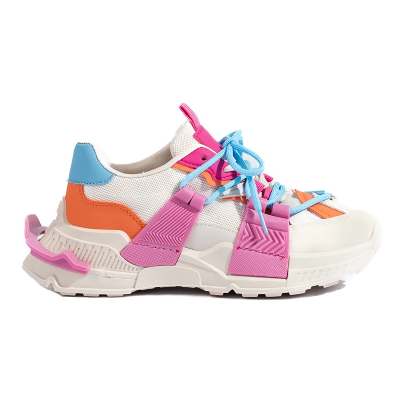 Tenisi multicolori de dama pe talpa groasa Shelovet alb