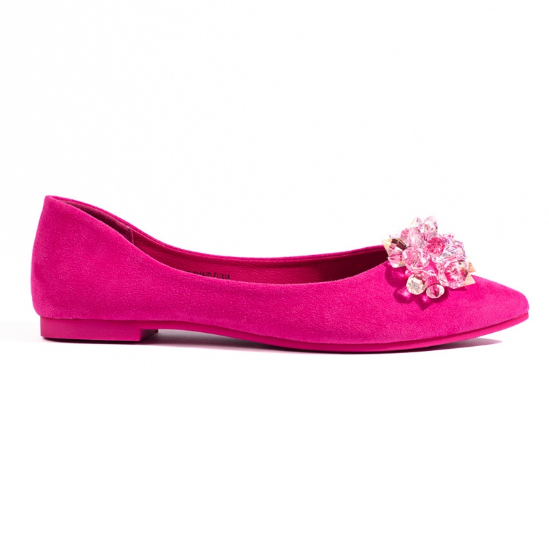 Balerini de dama fucsia cu cristale Shelovet roz