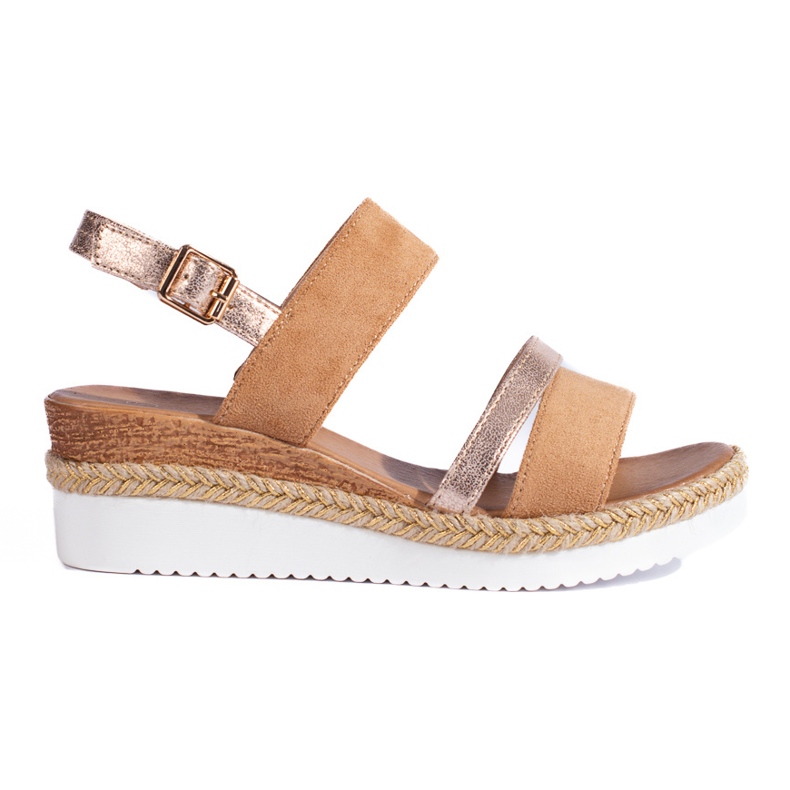 Sandale de damă maro cu pană Shelovet