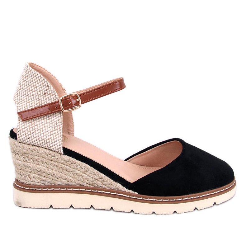 Espadrile cu pană Ellio Black negru