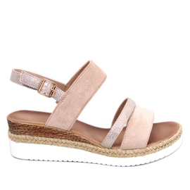 Sandale cu pană Frazier Beige bej Sandale cu pană Frazier Beige bej