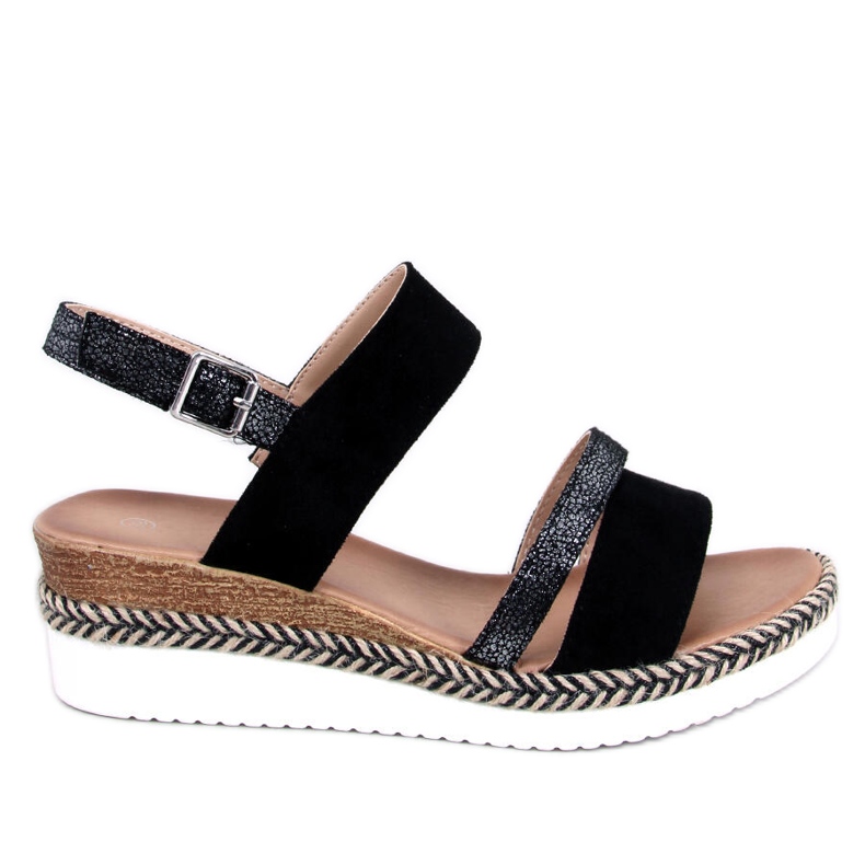Sandale cu pană de la Frazier Black negru Sandale cu pană de la Frazier Black negru
