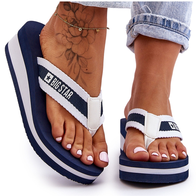 Flip Flops pentru damă Big Star HH274A094 Bleumarin albastru