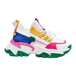 PS1 Pantofi de damă cu șosete alb-verde Keaton PS1 Pantofi de damă cu șosete alb-verde Keaton