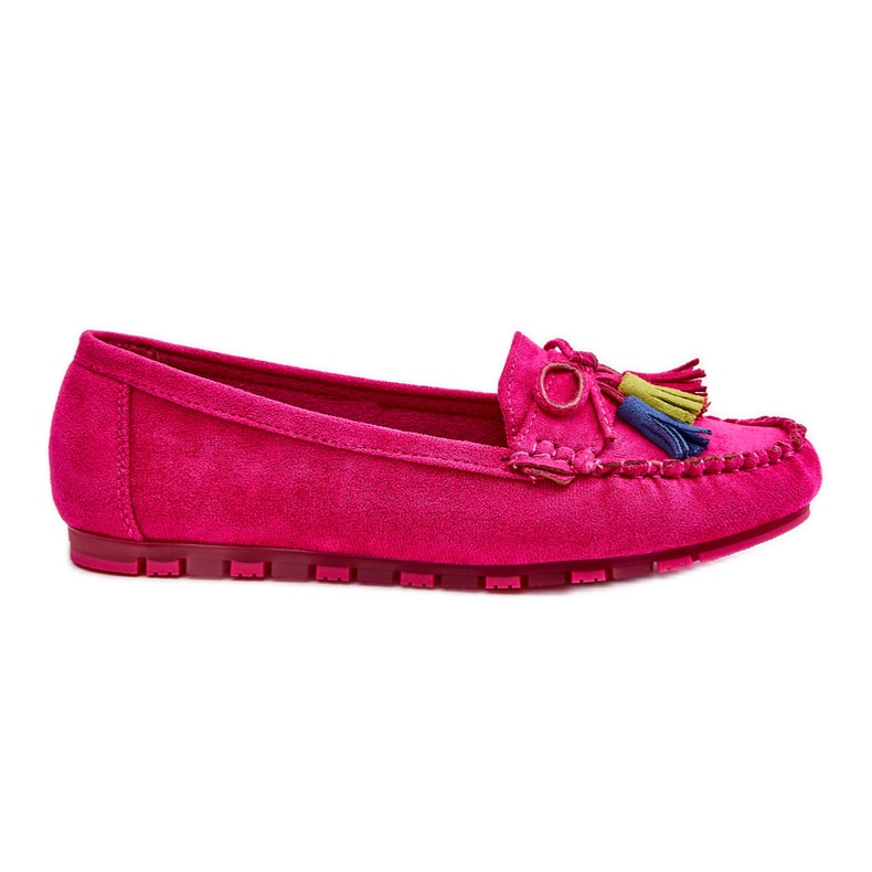 PS1 Mocasini din piele intoarsa cu fundita si franjuri Fuchsia Dorine roz PS1 Mocasini din piele intoarsa cu fundita si franjuri Fuchsia Dorine roz