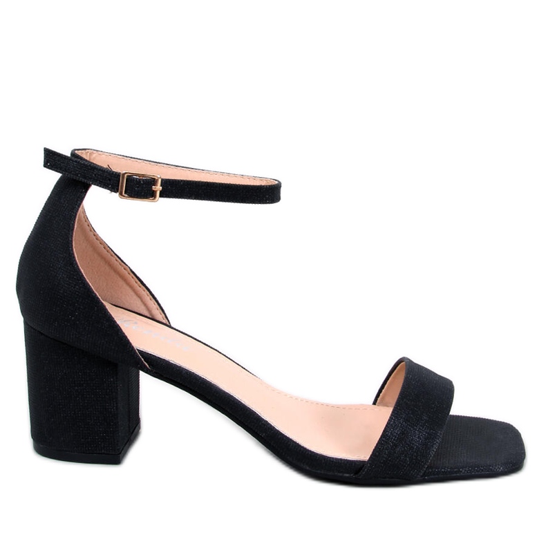 Meghan Sandale negre cu toc negru Meghan Sandale negre cu toc negru