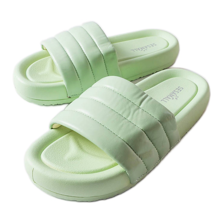 Inna Papuci verzi decorati cu matlasare Dorene verde