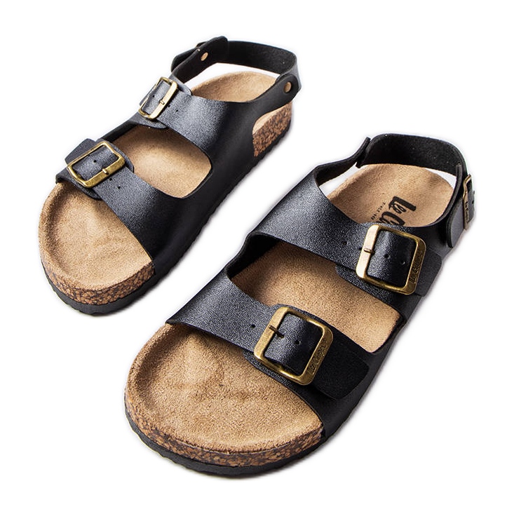 Sandale din plută neagră cu catarame de la Lee Cooper LCW-22-35-1163L negru