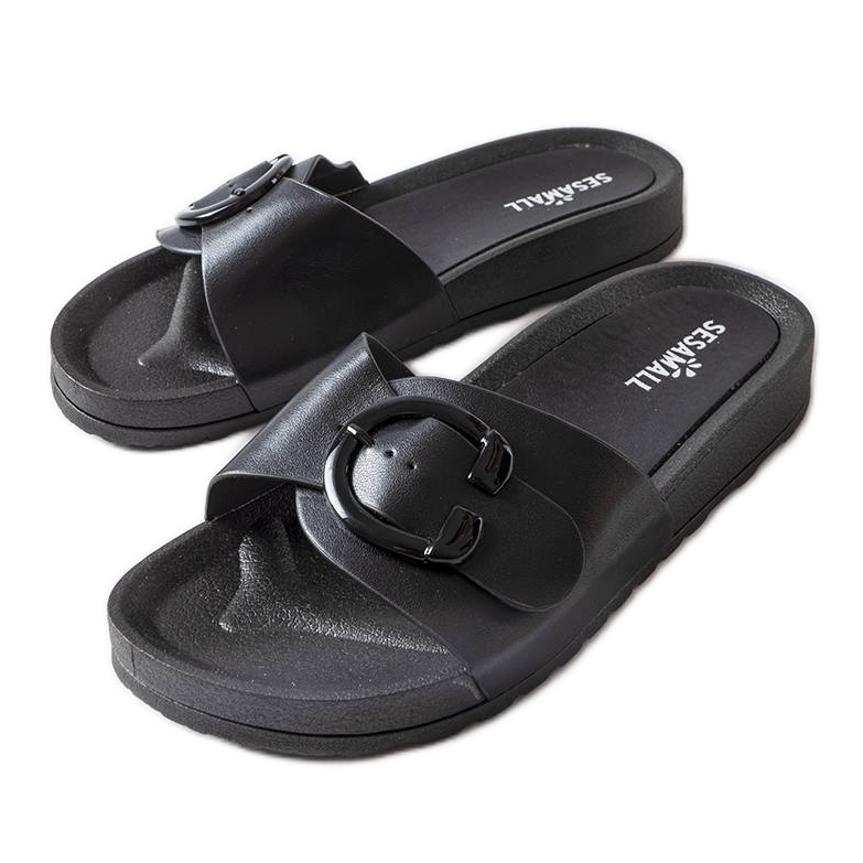 Sandale negre cu cataramă de la Généreux negru Sandale negre cu cataramă de la Généreux negru