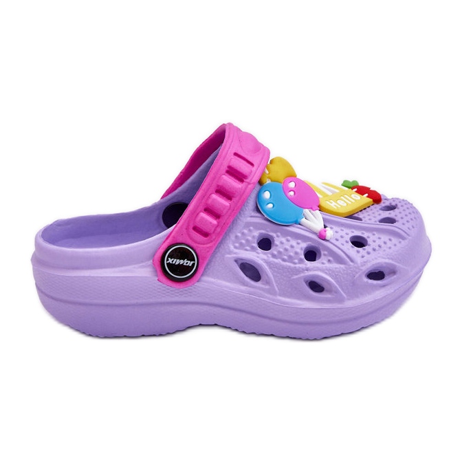 WJ1 Tobogane Crocs ușoare din spumă pentru copii Purple Sweets violet