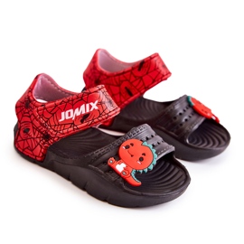 Sandale Copii Spumă Lejeră Cu Velcro Negru Asti