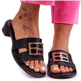 PG1 Papuci De Dama Eleganti Cu Decorat Negru Atlantis